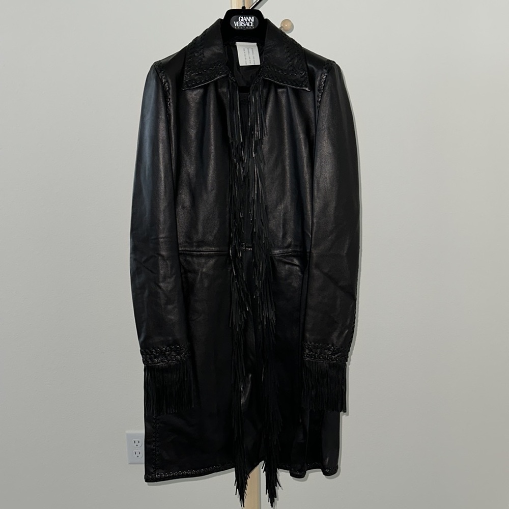 Vintage Gianni Versace leather overcoat Euro sz 38